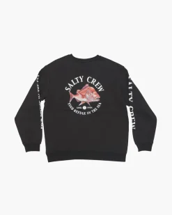 Salty Crew Jackets And Jumpers|Flies>Snap Attack Crew Fleece Jumper Black