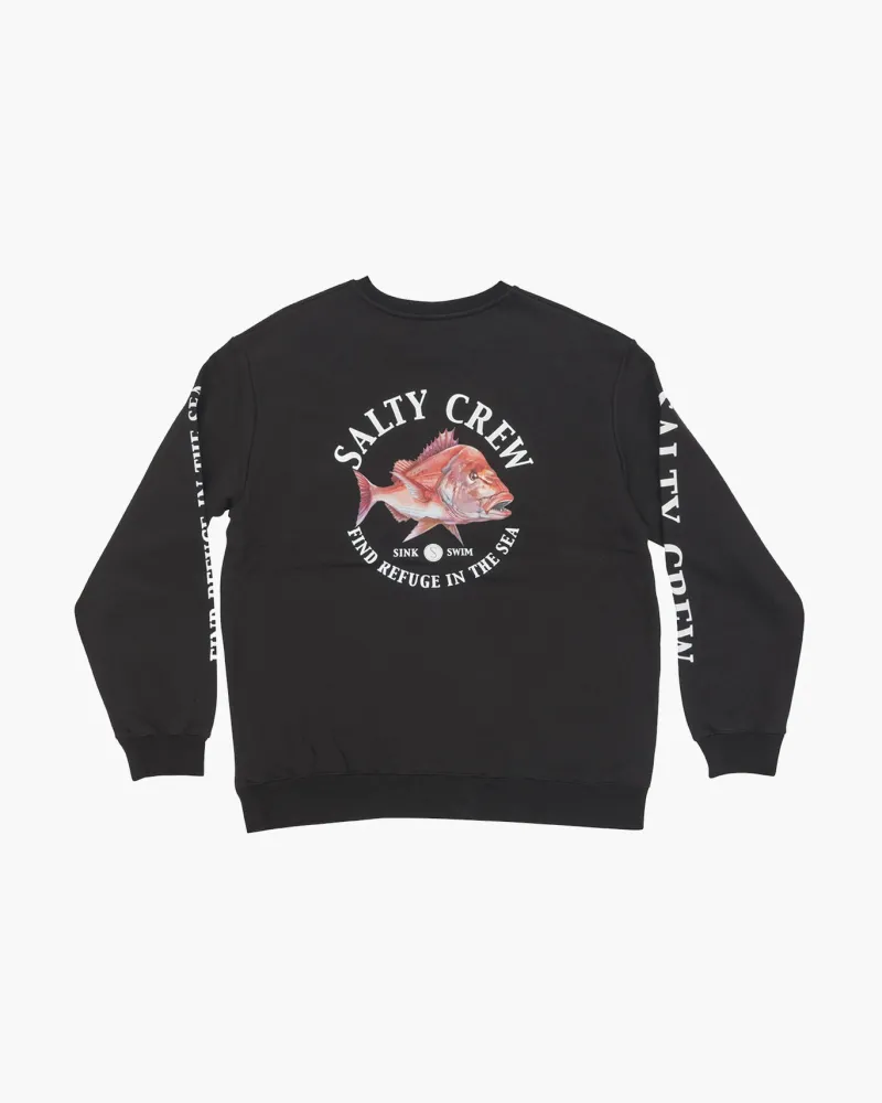 Salty Crew Jackets And Jumpers|Flies>Snap Attack Crew Fleece Jumper Black