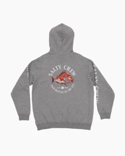 Salty Crew Jackets And Jumpers|Flies>Snap Attack Crew Hoodie Grey Marle