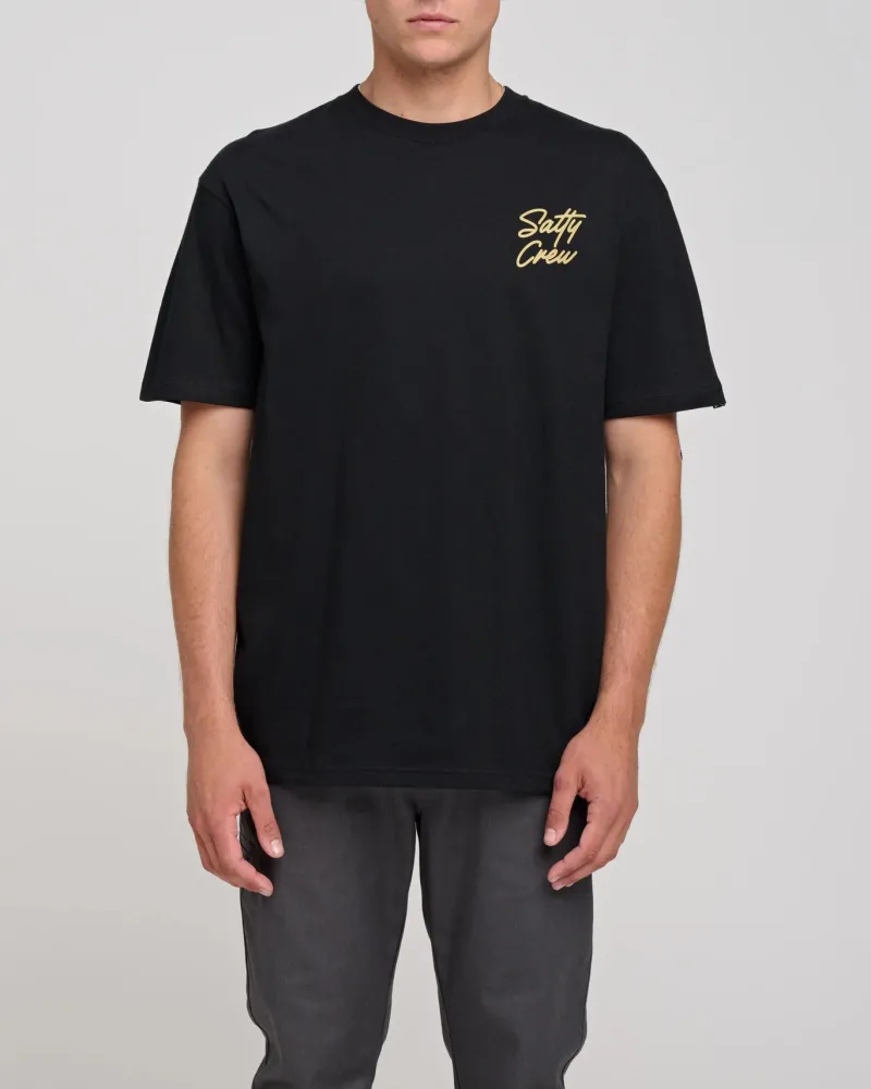 Salty Crew Short Sleeve Shirts Mens|Flies>Snapper Premium SS Tee Black