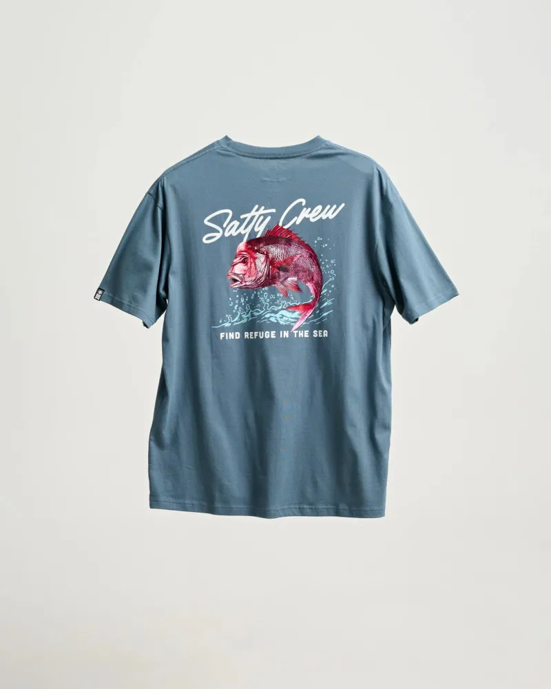 Salty Crew Short Sleeve Shirts Mens|Flies>Snapper Premium SS Tee Slate