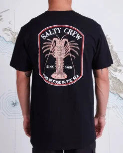 Salty Crew Short Sleeve Shirts Mens|Flies>Spiny Standard SS Tee Black