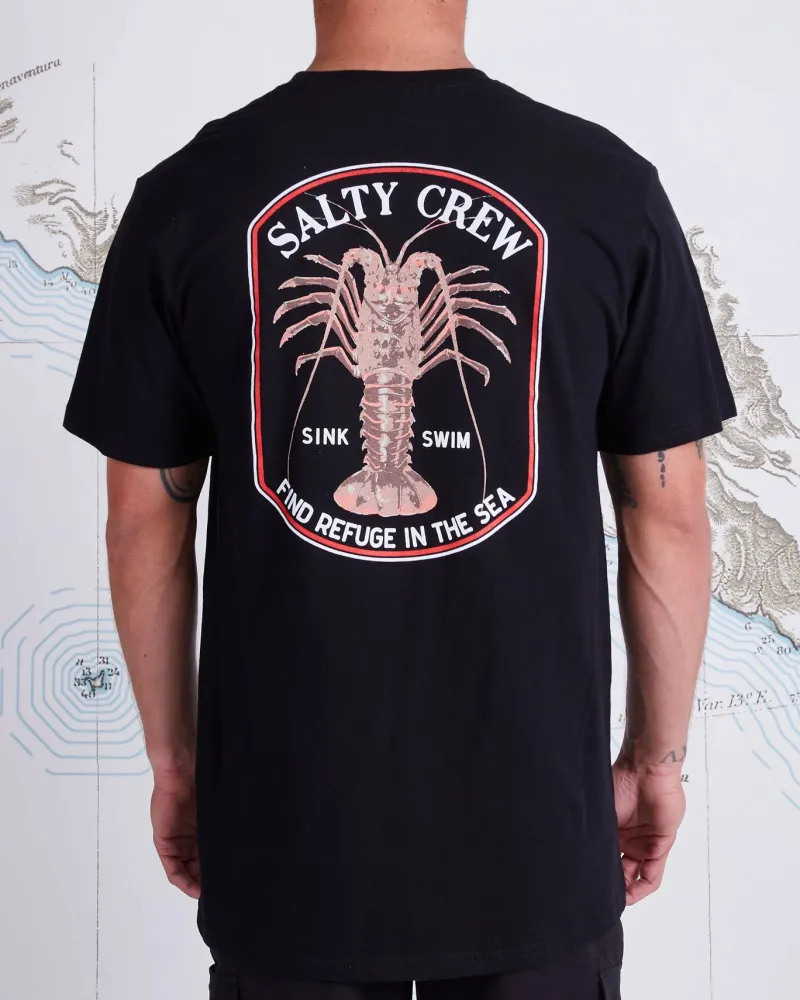 Salty Crew Short Sleeve Shirts Mens|Flies>Spiny Standard SS Tee Black