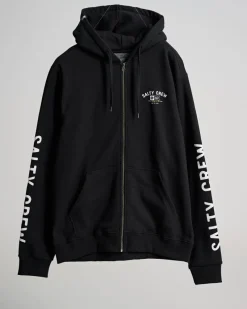 Salty Crew Jackets And Jumpers|Flies>Surf Club Zip Hoodie Black