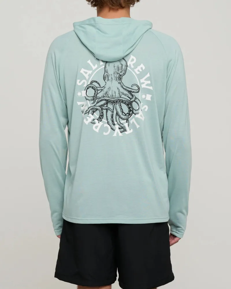 Salty Crew Long Sleeve Shirts Mens|Flies>Tentacles Hood Sunshirt Mackerel