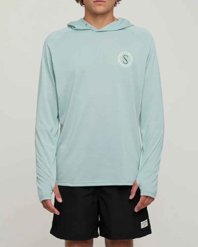 Salty Crew Long Sleeve Shirts Mens|Flies>Tentacles Hood Sunshirt Mackerel