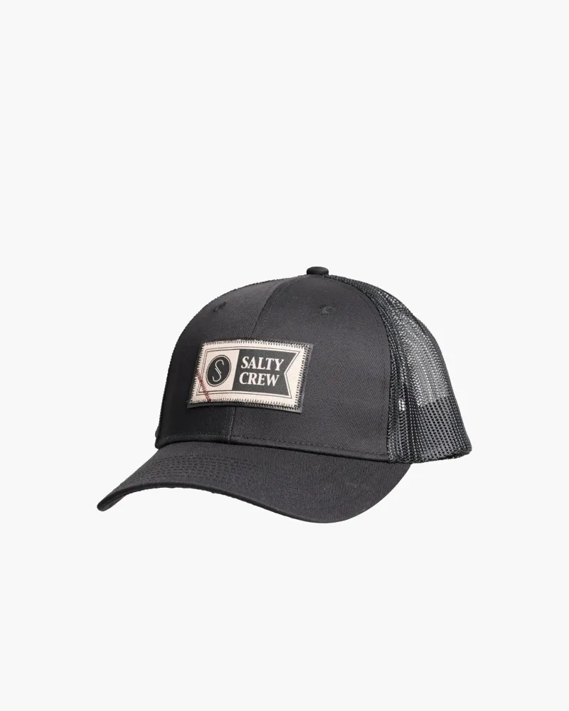 Salty Crew Hats And Headwear|Flies>Topstitch Retro Trucker Black