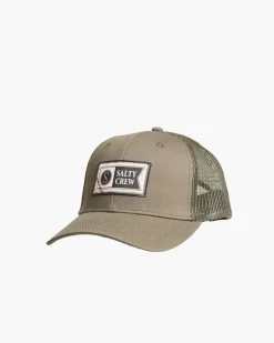 Salty Crew Hats And Headwear|Flies>Topstitch Retro Trucker Olive