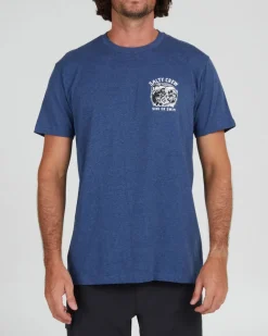 Salty Crew Short Sleeve Shirts Mens|Flies>Tsunami SS Tee Navy Heather