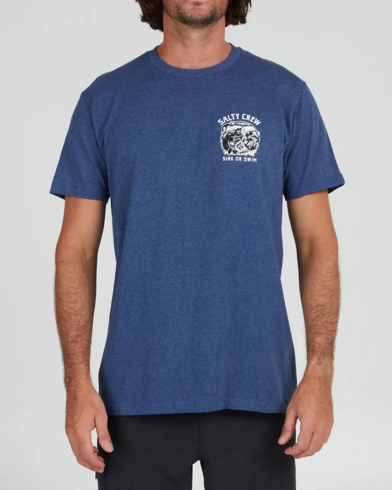 Salty Crew Short Sleeve Shirts Mens|Flies>Tsunami SS Tee Navy Heather