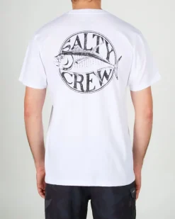 Salty Crew Short Sleeve Shirts Mens|Flies>Tuna Time Premium SS Tee White