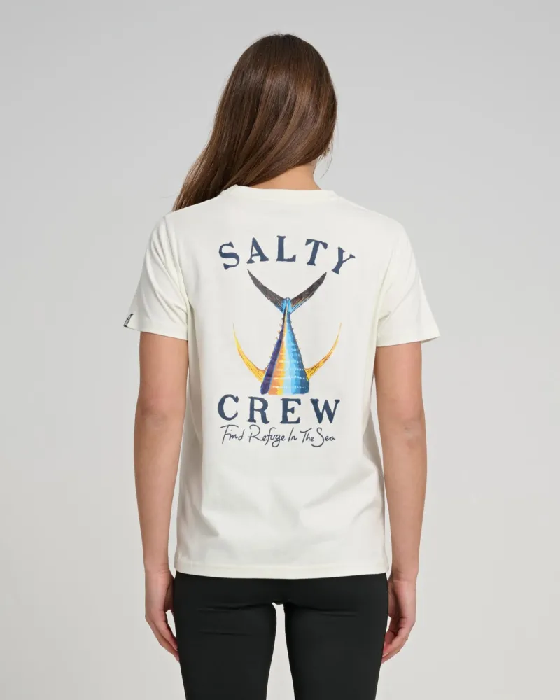 Women Salty Crew Short Sleeve Shirts Womens|Flies>Womens Tailed Boyfriend Tee Bone