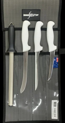 Sicut Filleting Knives|Flies>Anglers Diamond Knife Pack White Handles