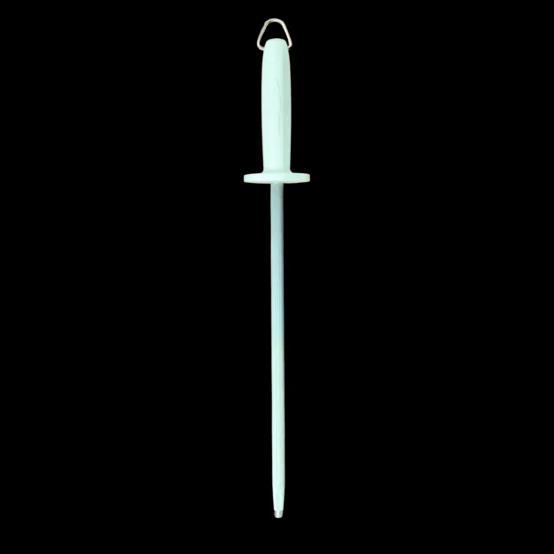 Sicut Sharpeners|Flies>Sharpening Steel 12inch Medium Cut White Handle