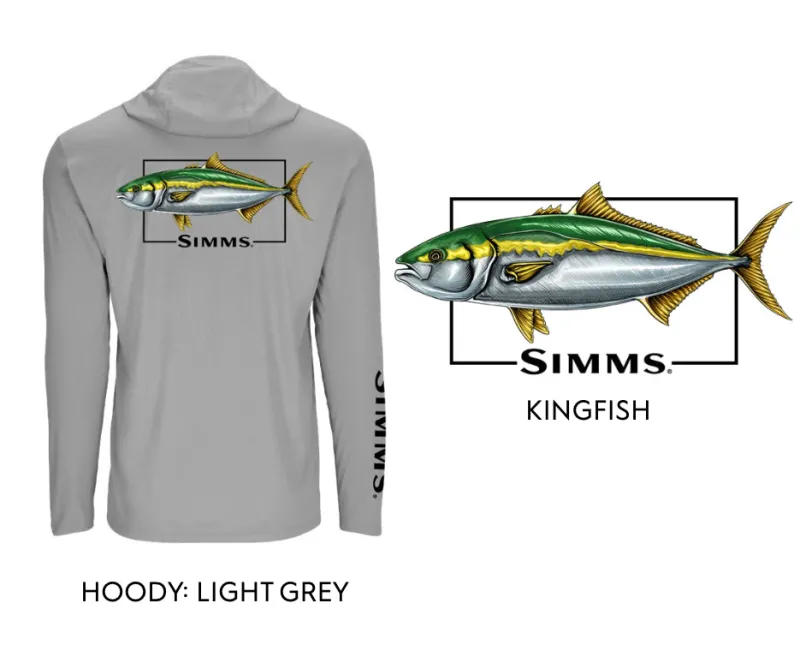 Simms Long Sleeve Shirts Mens|Flies>Graphic Solartech Hoody Kingfish