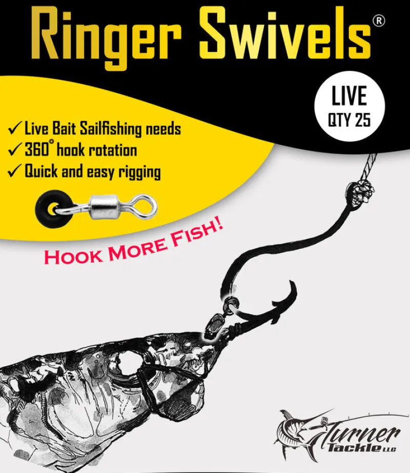 Turner Tackle Game Fishing Tackle|Game Fishing Tackle>Ringer Swivels Live 2 25-pack
