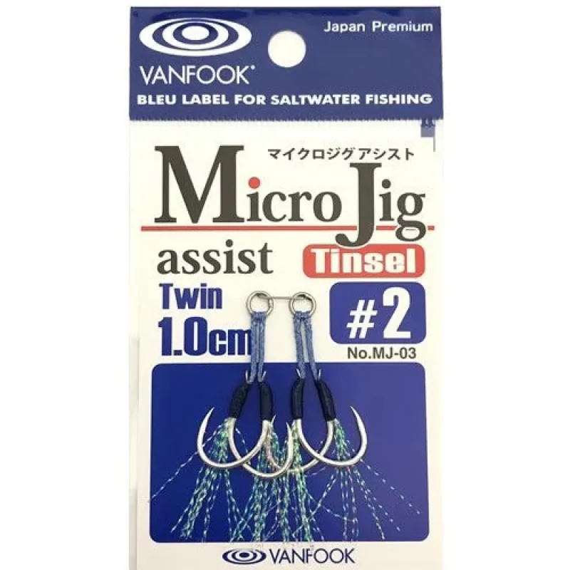 Vanfook Assist Hooks|Flies>MJ-03 Micro Jig Assist Tinsel Twin 1cm Drop 2-pack