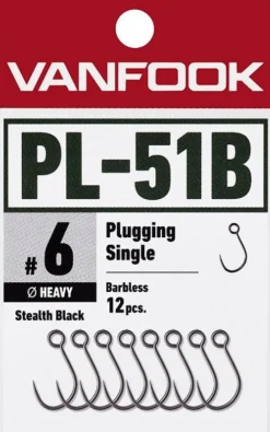 Vanfook Lure Hooks|Flies>PL-51BL Plug Expert Barbless Hook 12-pack