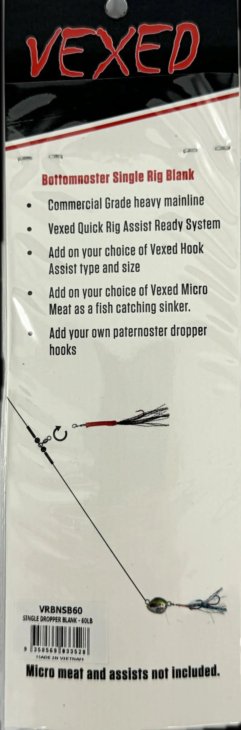 Vexed Pre-made Rigs|Flies>Singlenoster Rig Blank 3-pack